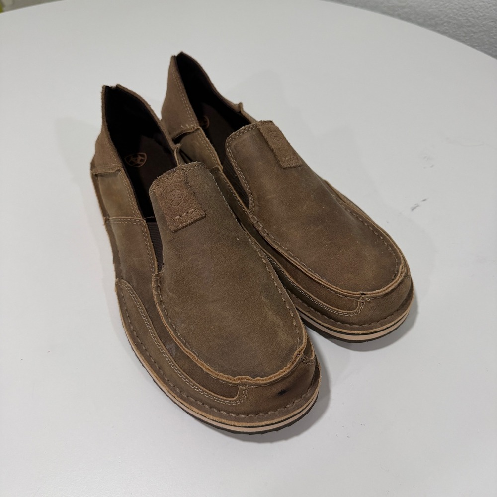 Ariat Mens Cruiser Brown Leather Suede Moc Toe Slip On Loafers 10023210 Size 12D